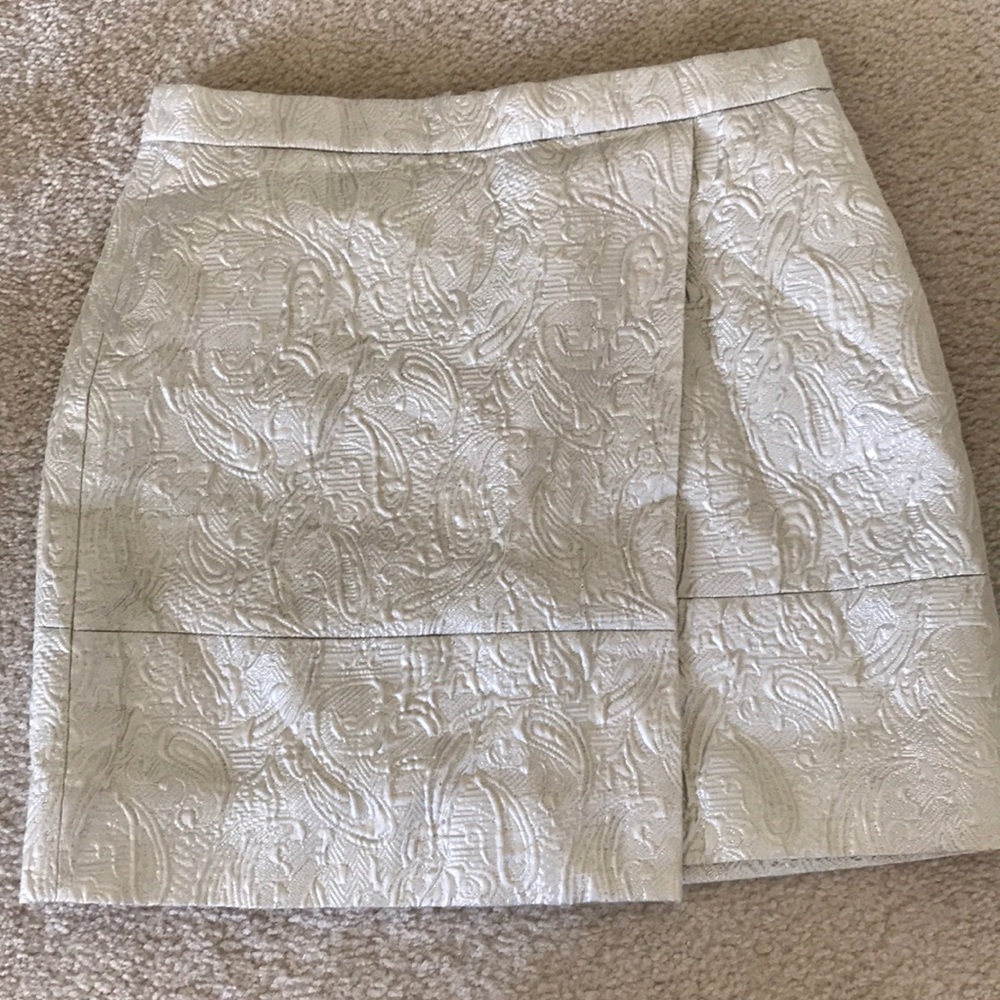 J Crew jacquard metallic skirt